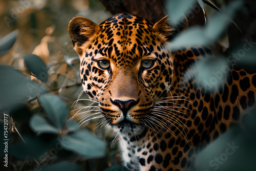 A full body shot of a Leopard, animal