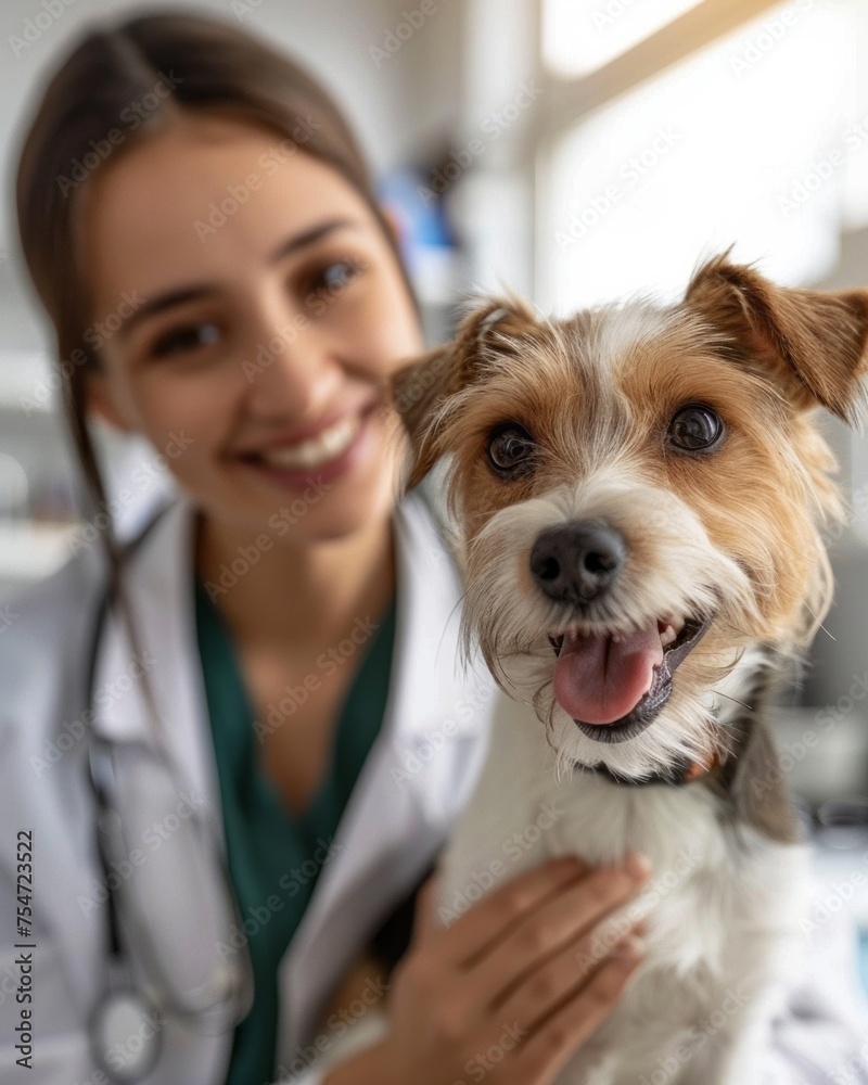 Veterinarian Comforting Jack Russell Terrier: Compassionate Veterinary Care Veterinarian Comforting Jack Russell Terrier: Compassionate Veterinary Care