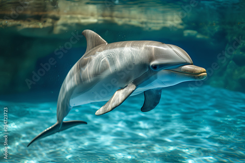 A full body shot of a Dolphin, animal © jirasin