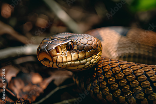 A full body shot of a Snake, animal