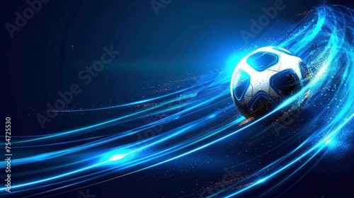 Football or soccer background with glowing line. abstract background for football ad, tournament ad, sport ad, football league add. photo