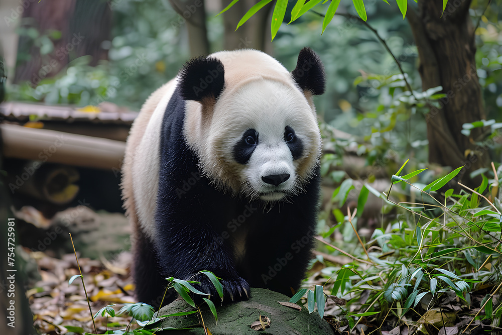 Obraz premium A full body shot of a Panda, animal