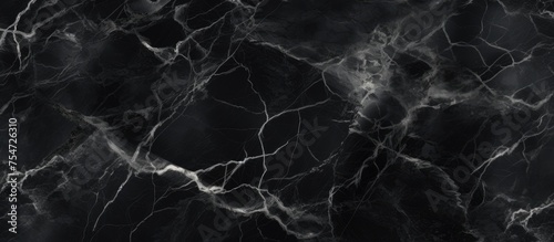 A close-up view of a black and white marble texture background, showcasing the intricate veins and patterns of the high-resolution granite surface. This design is suitable for Italian slab marble
