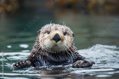 A full body shot of a Sea Otter, animal © jirasin