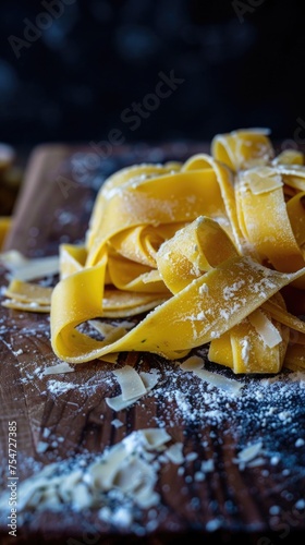 Pappardelle pasta background. Food background 