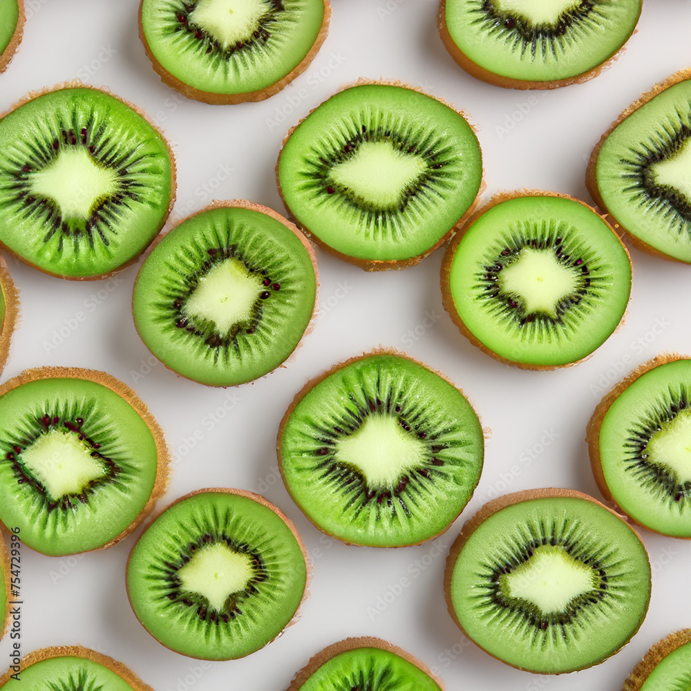 Pattern with kiwi pieces.Bright juicy background with kiwi. Green background with kiwi fruit.Template,wallpaper,background with kiwis Pattern with kiwi pieces.Bright juicy background with kiwi. Green background with kiwi fruit.Template,wallpaper,background with kiwis