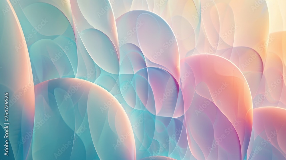 Obraz premium Ethereal abstract patterns with soft gradients, creating a dreamy atmosphere with imaginary geometric forms. Ombre wave banner