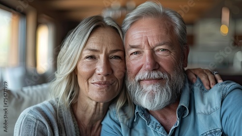 portrait of happy senior couple in love moving in new home 