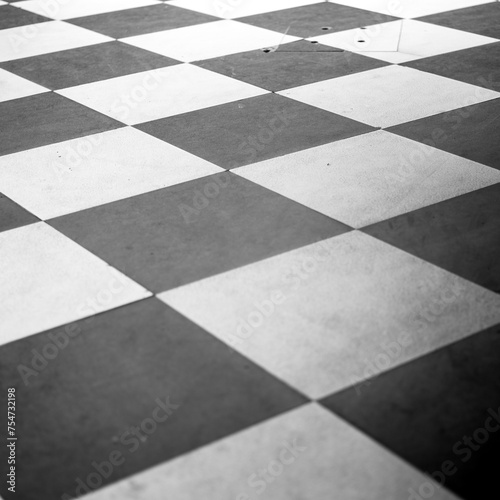 black and white floor