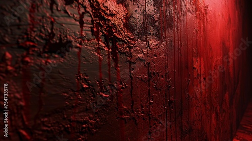 Textured Blood-Drenched Wall Viewed From an Angle