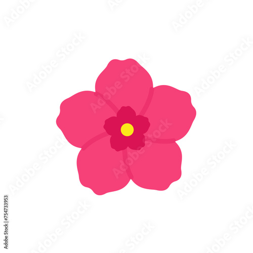 ハイビスカスのイラスト。おしゃれでシンプルなかわいいアイコン素材。