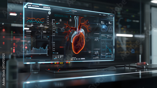 Advanced Medical Interface Displaying Human Heart Anatomy