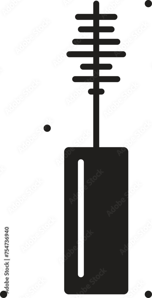 Black mascara and a set of brushes of various shapes. Vector illustration Black mascara and a set of brushes of various shapes. Vector illustration
