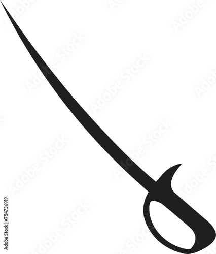 sabre icon isolated in white and black colors. sabre outline vector icon from weapons collection for web, mobile apps and ui.