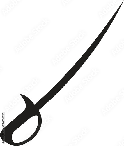 sabre icon isolated in white and black colors. sabre outline vector icon from weapons collection for web, mobile apps and ui.