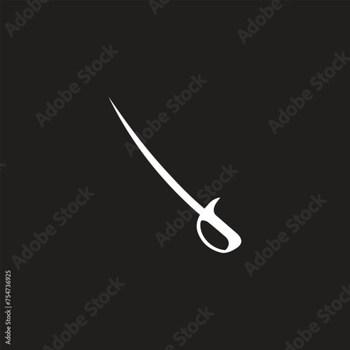 sabre icon isolated in white and black colors. sabre outline vector icon from weapons collection for web, mobile apps and ui.