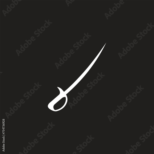 sabre icon isolated in white and black colors. sabre outline vector icon from weapons collection for web, mobile apps and ui.