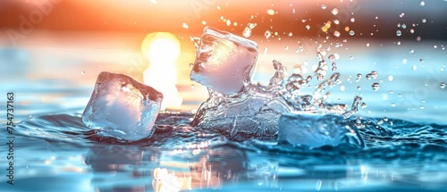 Splashing Ice Cubes - Cold And Refreshing
