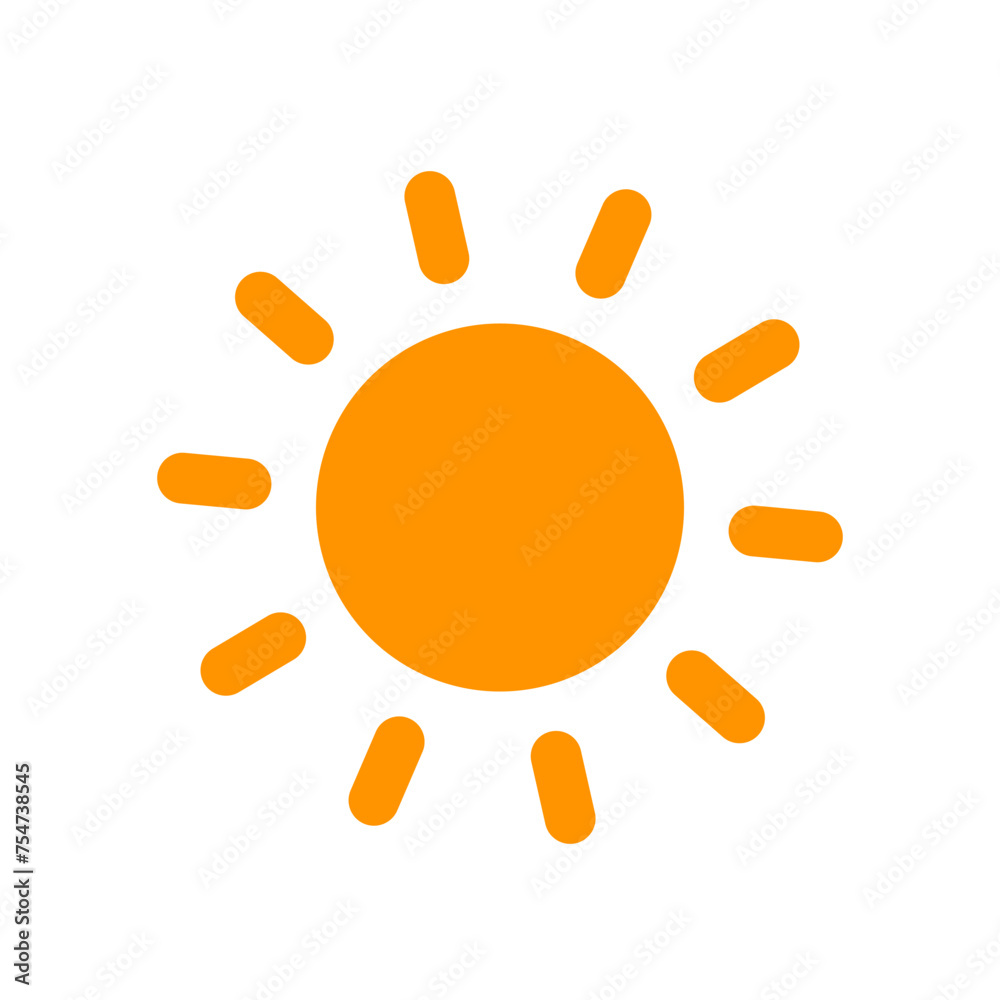 太陽のイラスト。おしゃれでシンプルなかわいいアイコン素材。