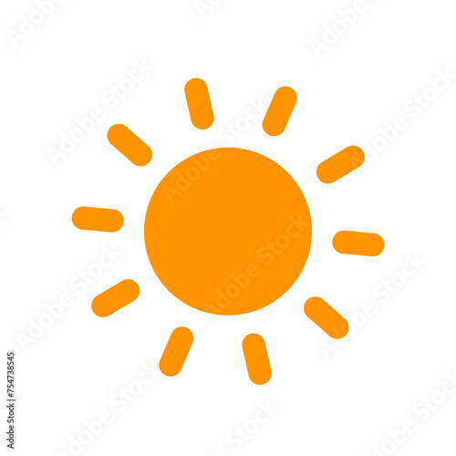 太陽のイラスト。おしゃれでシンプルなかわいいアイコン素材。