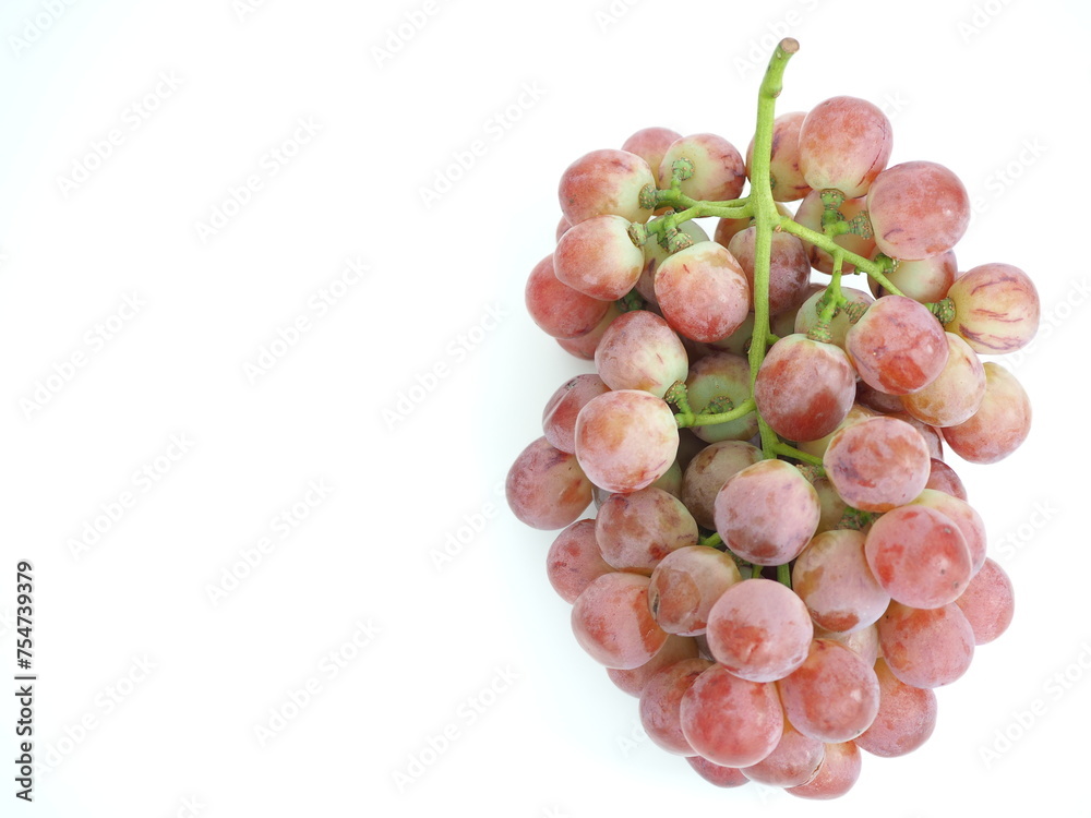 Obraz premium Red grape placed on a white background.