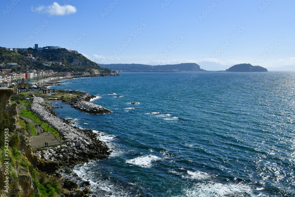 View of the beautiful sea city of Campania, near Naples