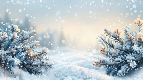 It's snowing! Falling snowflakes on gray background. Vector illustration. © DZMITRY