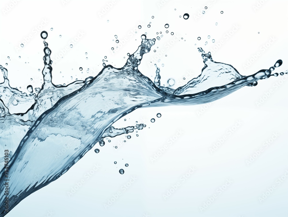 Obraz premium Aqua Elegance: Crisp Water Splash Wave Isolated on White Background