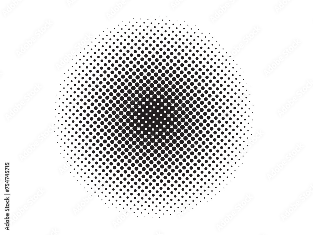 Free vector circle black halftone vector background