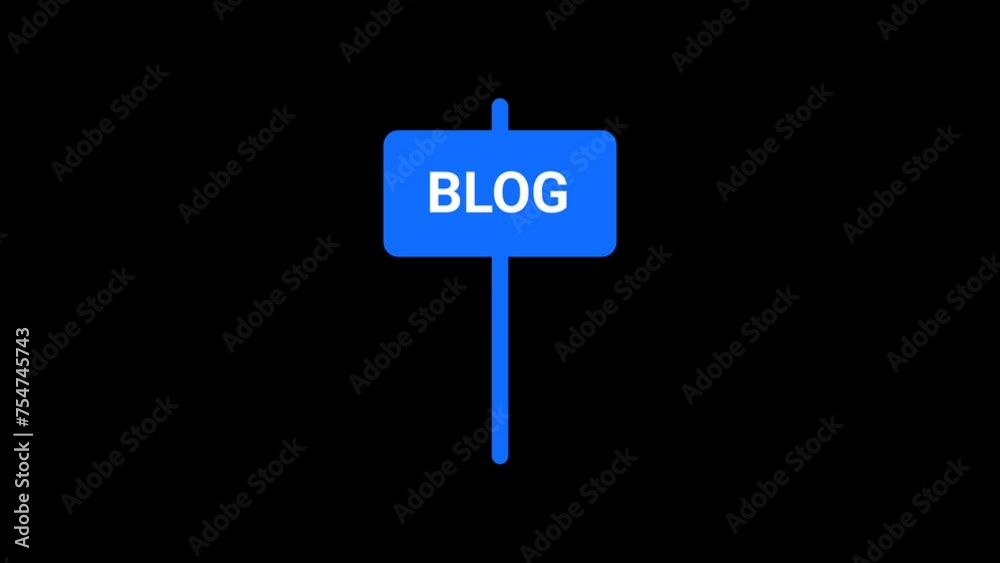Blog Signboard Animation with transparent background Blog Signboard Animation with transparent background
