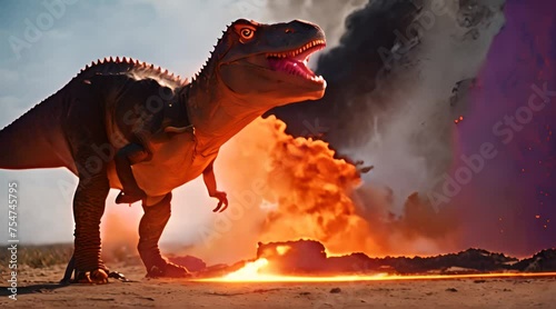 tyrannosaurus dinosaur 3d render photo