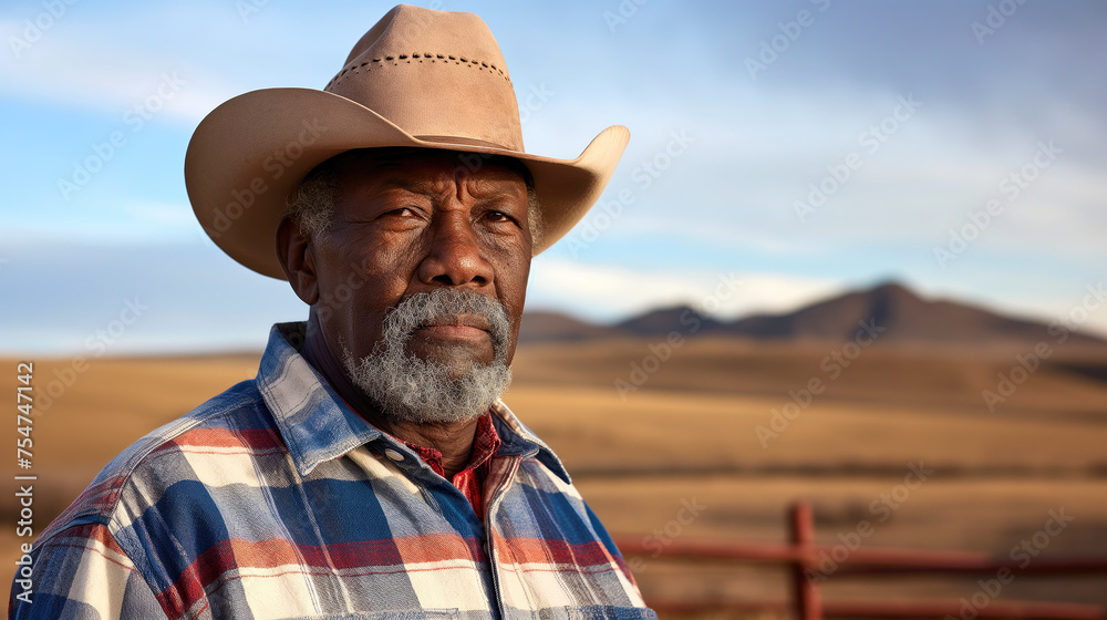 Older African American Farmer, the Heart of Agriculture, Hard Work and Dedication, Generative AI