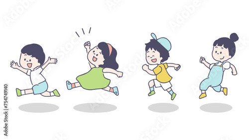 走る子供たち