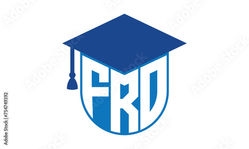 FRO initial letter academic logo design vector template. school college logo, university logo, graduation cap logo, institute logo, educational logo, library logo, teaching logo, book shop, varsity	
