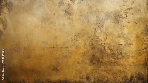 A grungy texture wall embellished with gold paper forms an abstract backdrop  adding depth and character to the composition.