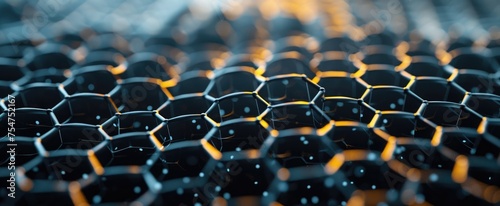 Detailed view of graphene texture, highlighting its flexibility and strength for high-tech applications photo