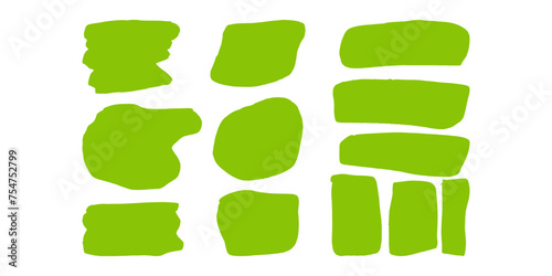 Text frames hand drawn style doodle decorative. Rectangles clouds and squares. For labels and tags on containers. Vector illustration set.