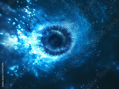 Abstract image depicting a human eye against a starry space backdrop, symbolizing insight, discovery, and the universe within.