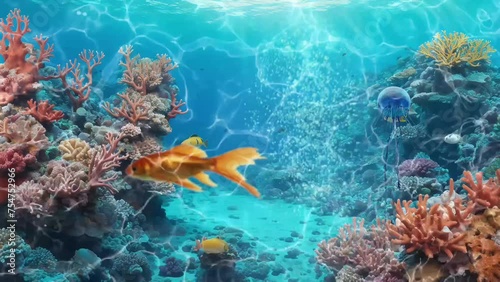 coral reef with fish seamless looping 4k animation video background