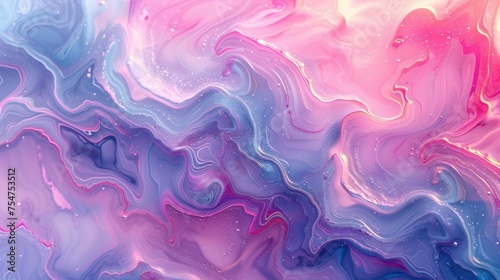 Fluid art background with smooth color transitions and gradient geometric patterns creating a dynamic abstract scene
