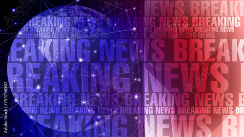 Background of breaking news text global report worldwide news, broadcast graphics, and typography