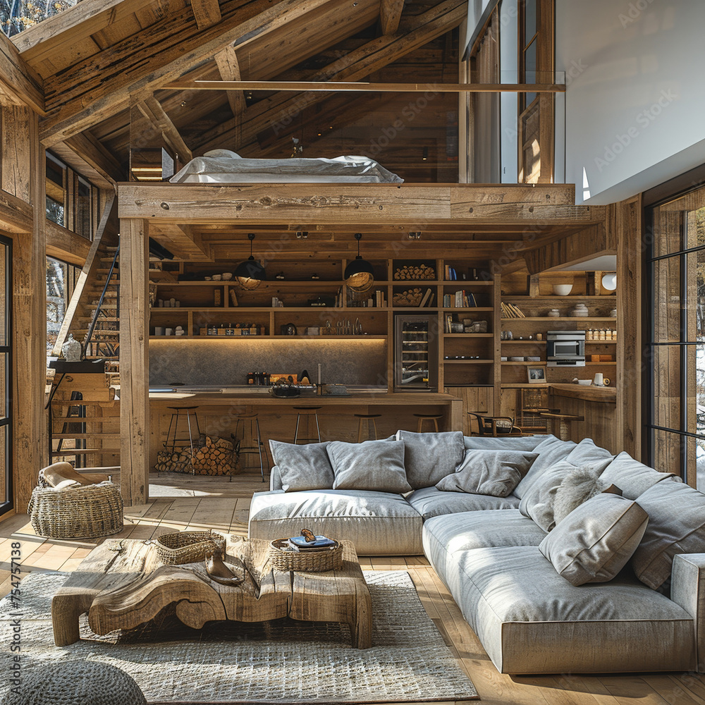 Home Warmth: Cozy Cabin Interior Design Photo Home Warmth: Cozy Cabin Interior Design Photo