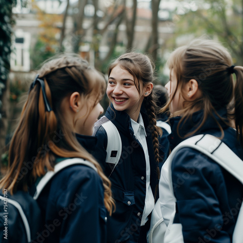 groupe de fille en uniforme scolaire