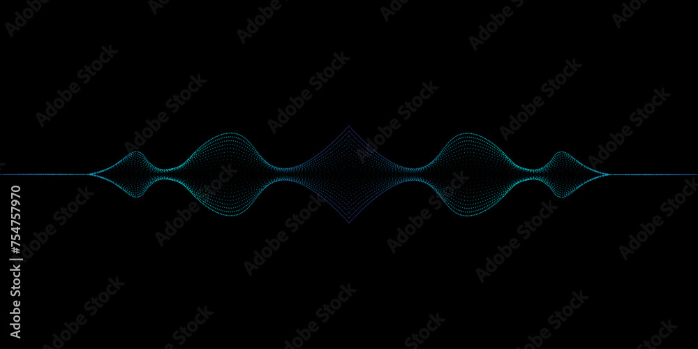 Wavy lines and neon glow on a black background, Abstract background ...