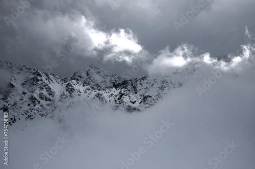 clouds in the mountains