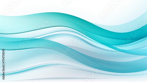 Abstract blue and turquoise strip waves adorn a white horizontal background, offering a dynamic and captivating texture. © Tahir