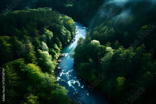landscape river drone view © Stefan Schurr