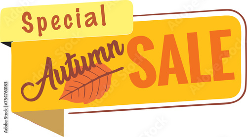 Special Autumn Sale banner in high quality on transparent background. Business sale promotion offer banner, flyer or poster idea for media and web. Special sale offer design in attractive colors © munir