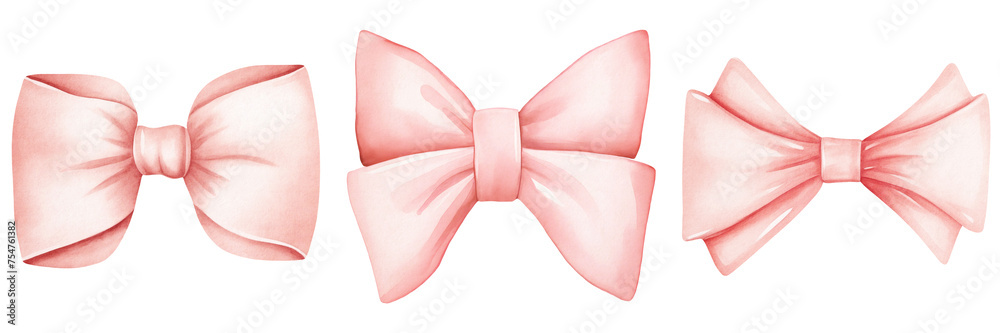 Watercolor Bows PNG, bow clipart
