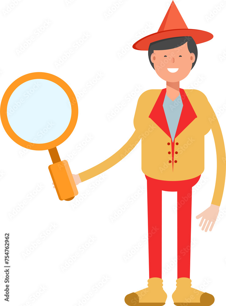 Party Man Character Holding Magnifier
Party Man Character Holding Magnifier